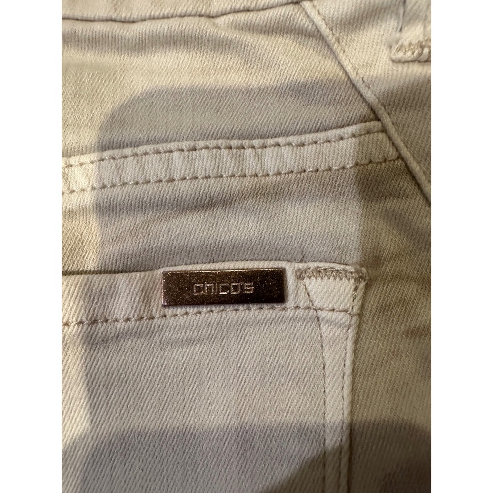Chicos So Slimming Marble Tie Dye Slim Leg Jeans Cream Tan Womens Size 0.5 S - Picture 7 of 10